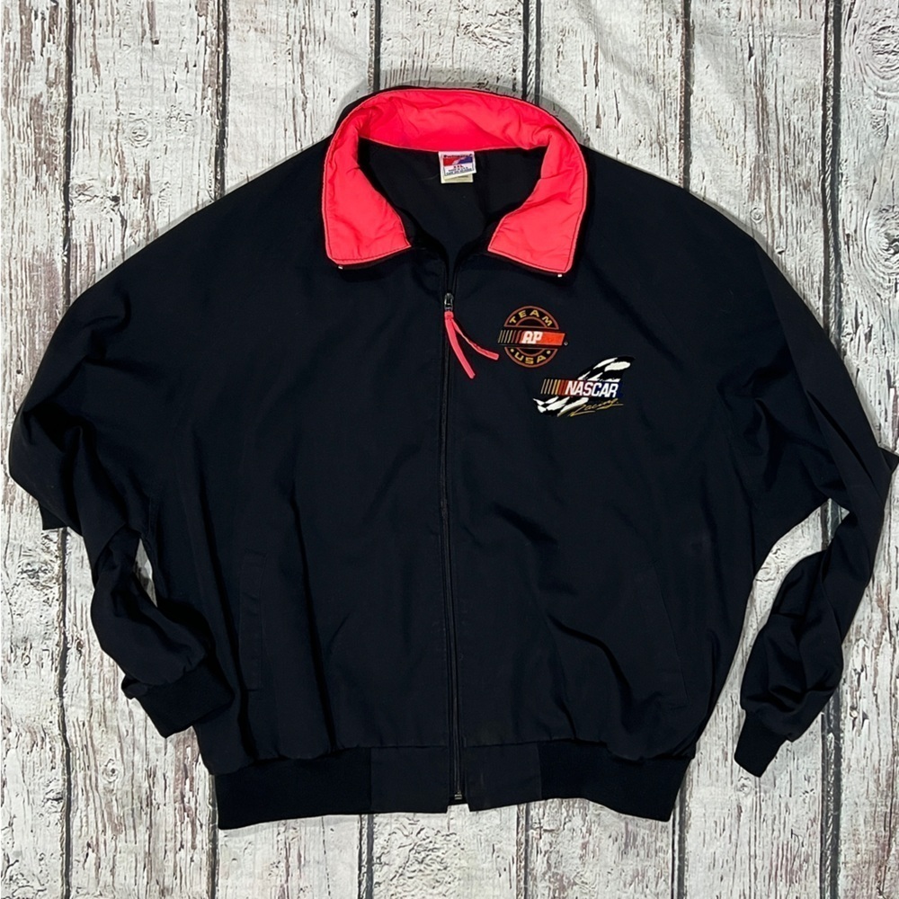 Vintage 80s Nascar Racing Team AP USA Swingster 1980s Coat Jacket